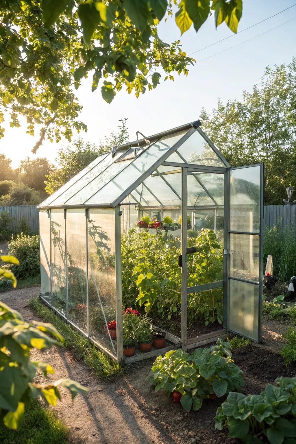 A small greenhouse can extend your gardening season.