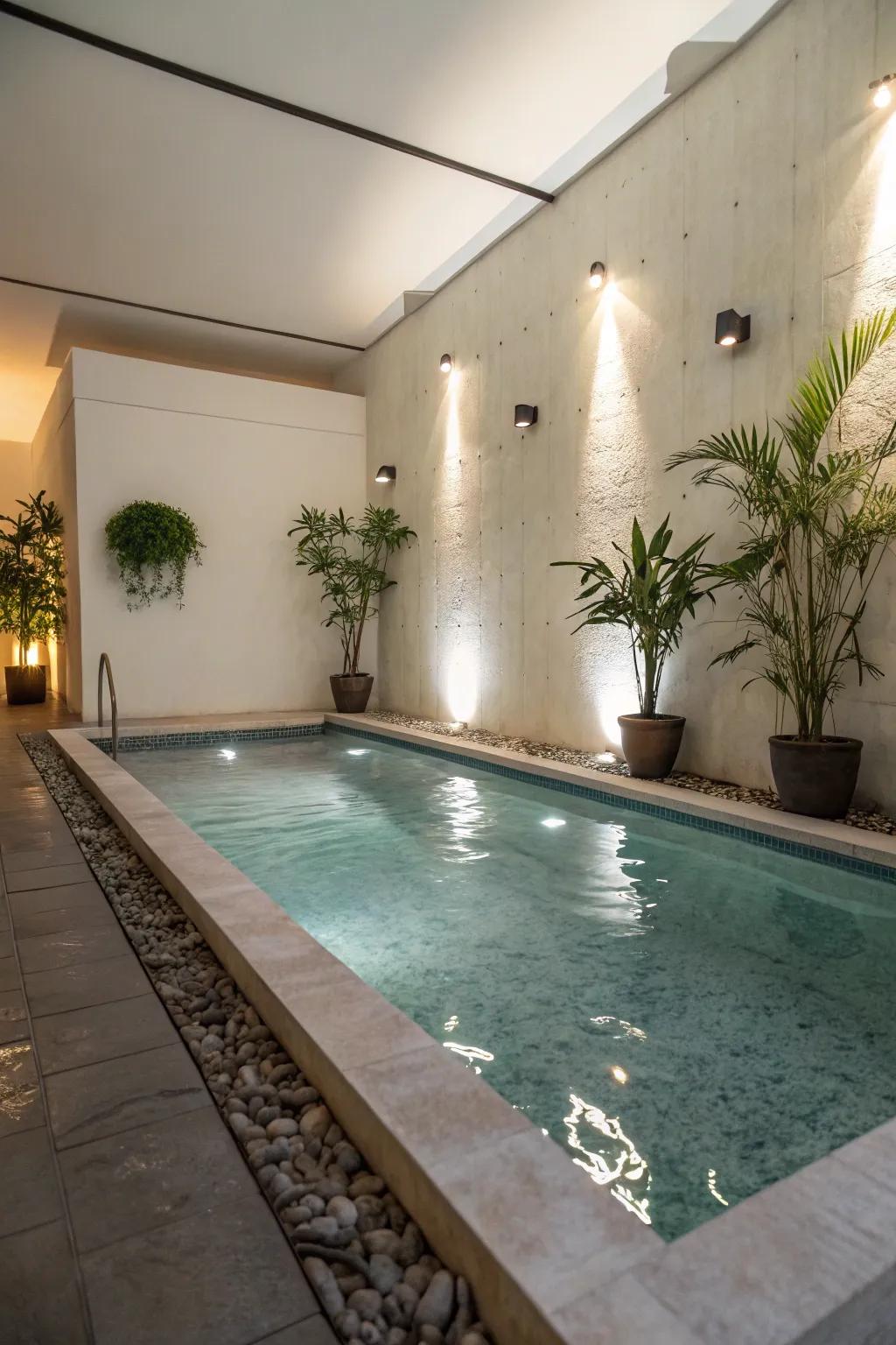 A soak pool with a sleek, modern design for minimalist appeal.