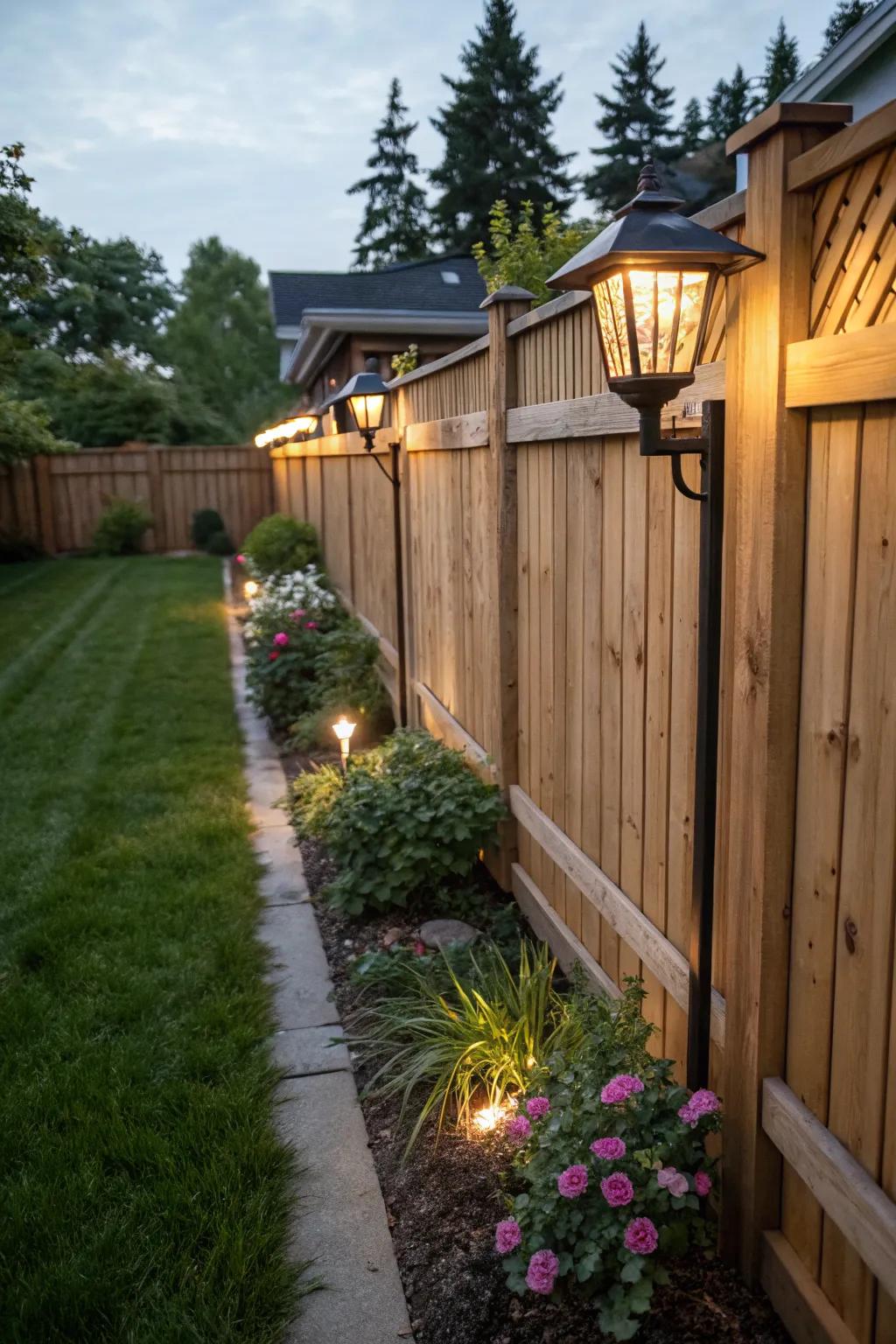 Enhance security and style by lighting up your fences with solar lights.