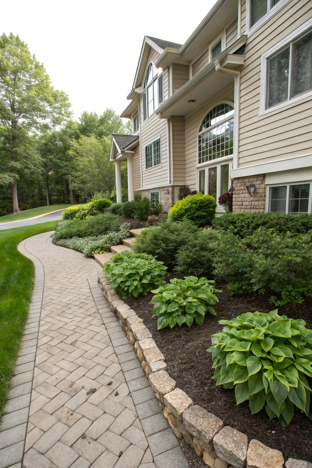 Foundation plants soften the edges and integrate the home with the garden.