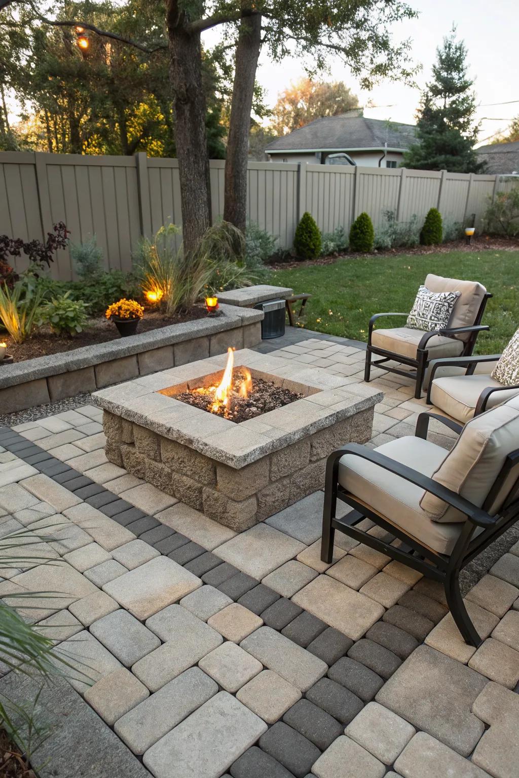 Paver stones provide a practical and stylish base.