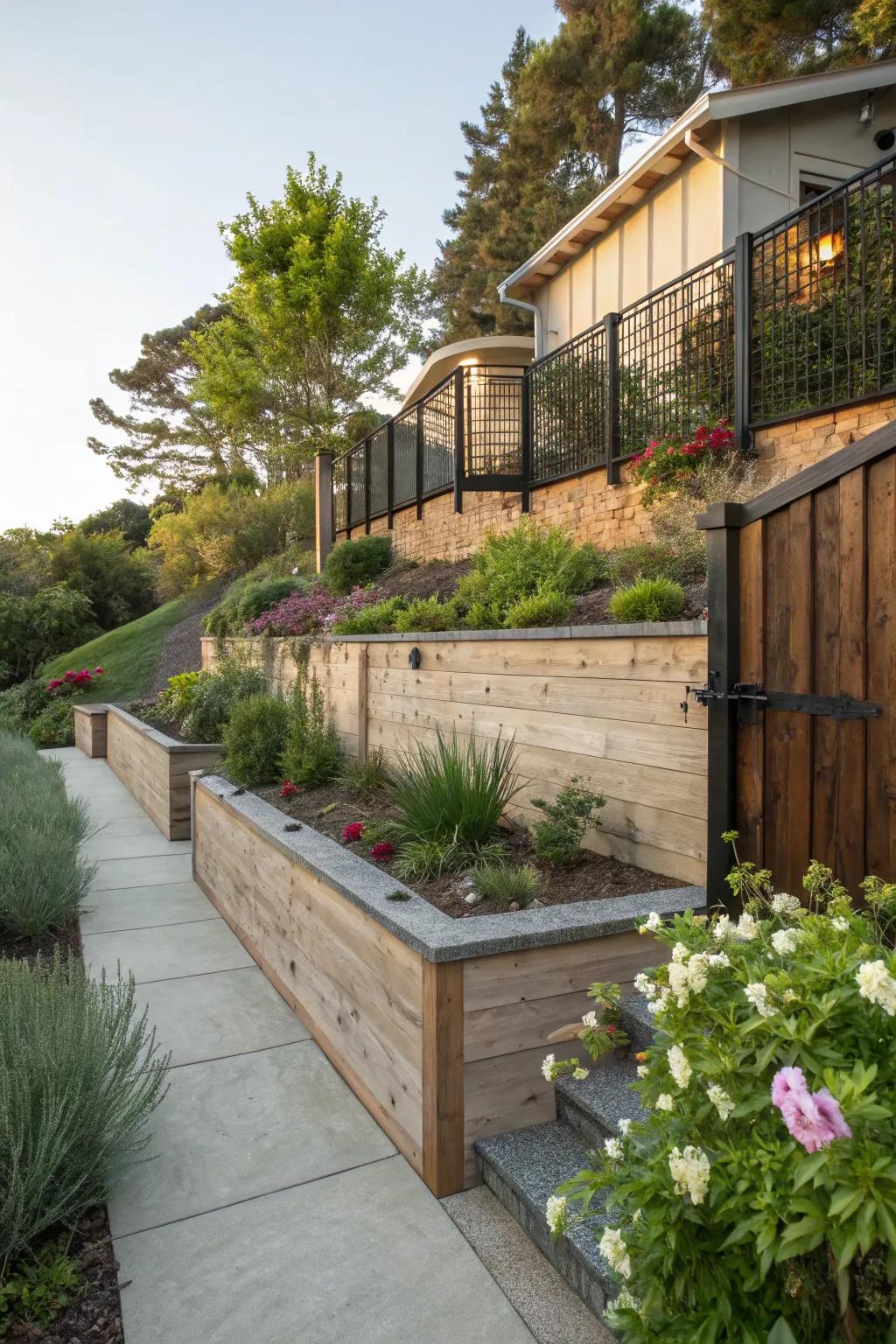 Mixed materials add character and flair to stucco walls.