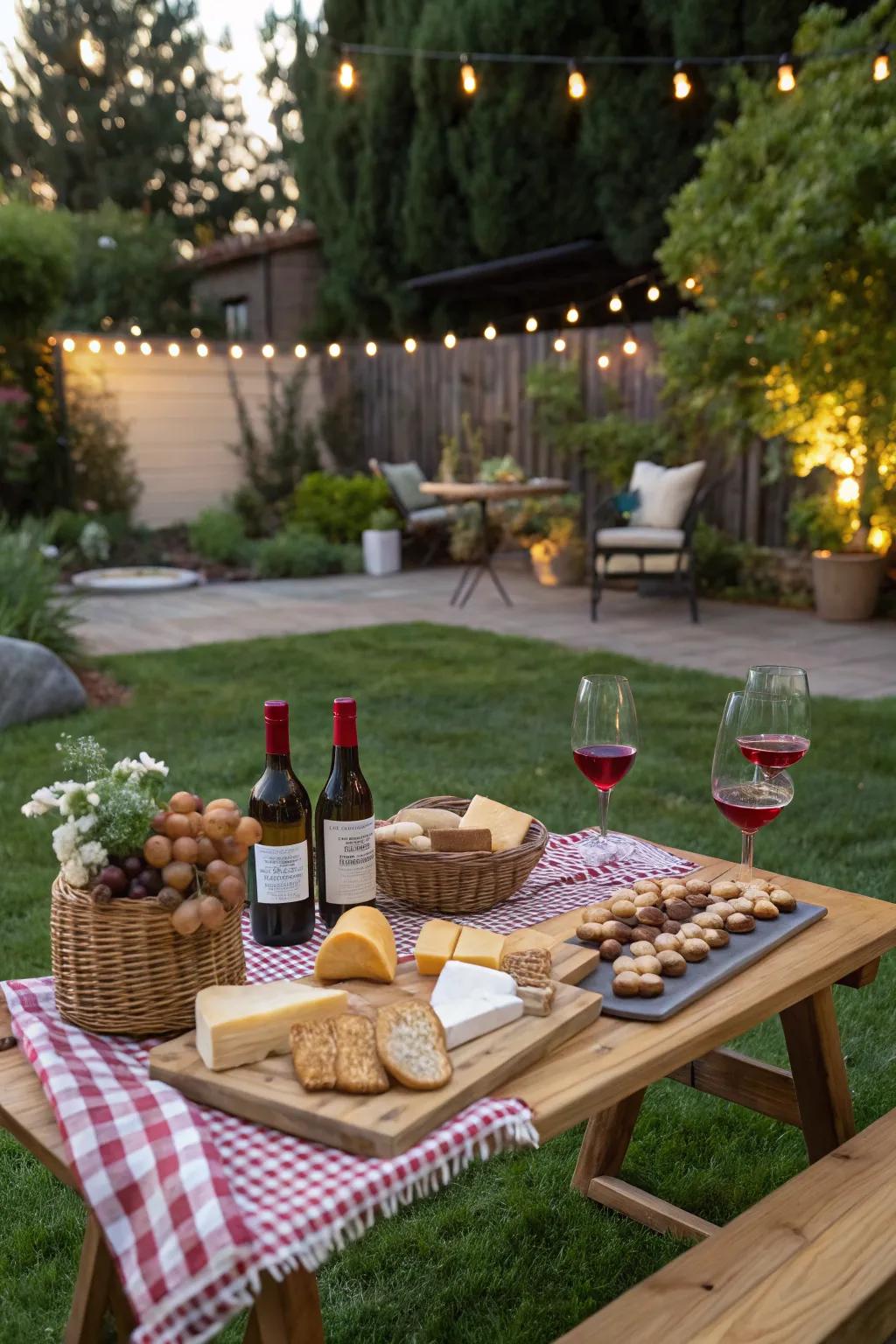 Savor sophistication with a wine and cheese tasting party.
