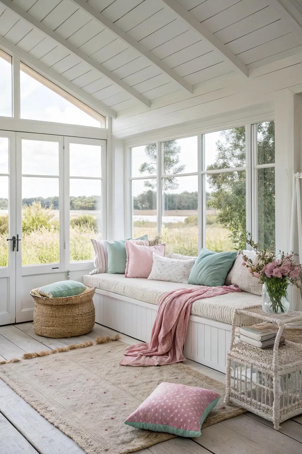 A tastefully decorated summer house with minimalist charm.