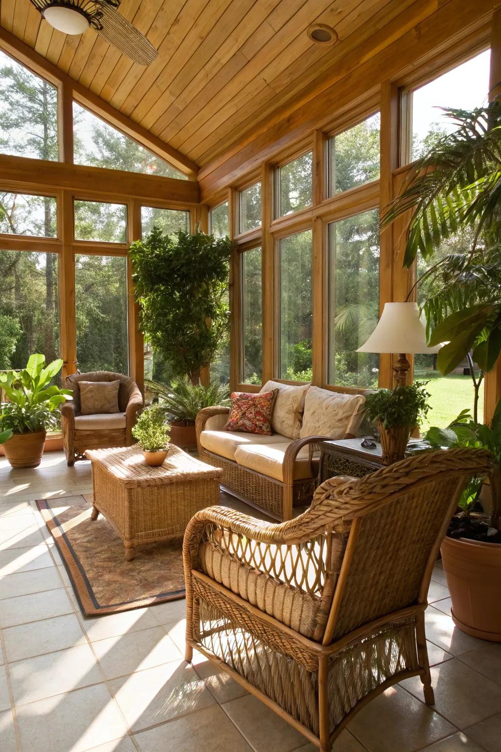 Choose versatile furniture that complements the natural vibe.