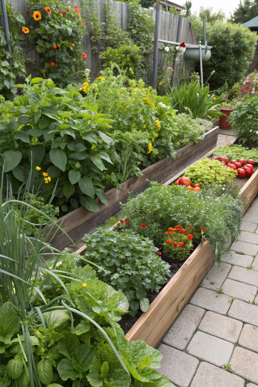 An edible garden that provides fresh produce and reduces food miles.