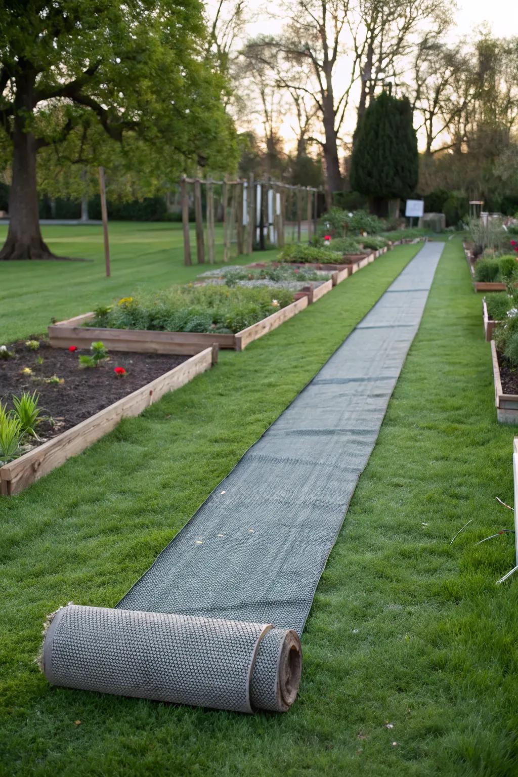 Rolled paths offer a quick and flexible walkway solution.
