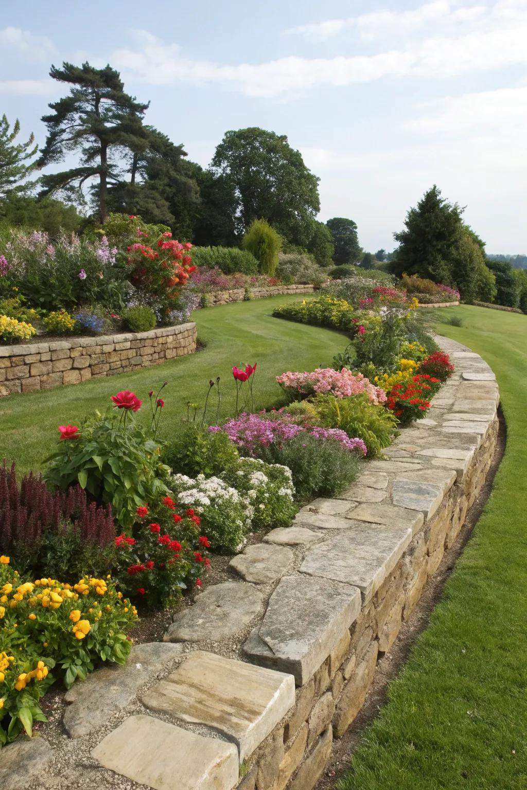 Creative edging keeps your garden organized and visually appealing.