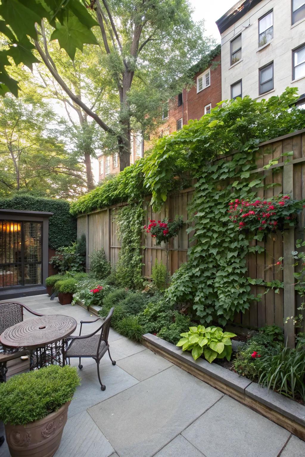 Vertical gardens maximize greenery while saving space.