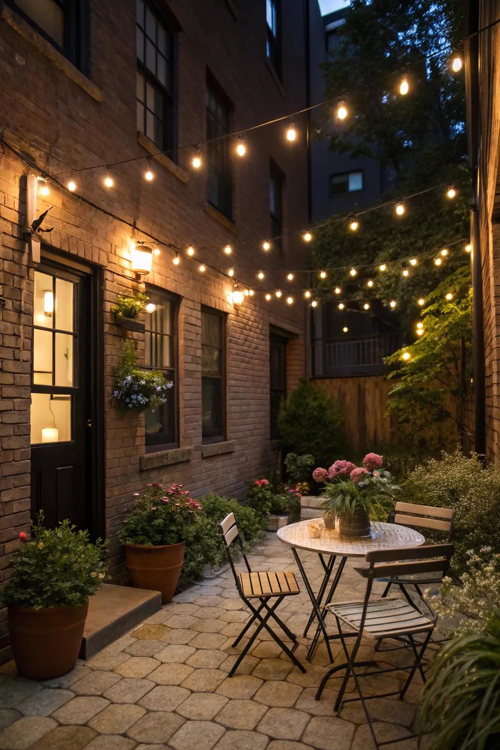 Enjoy alfresco dining in your townhouse courtyard under the stars.