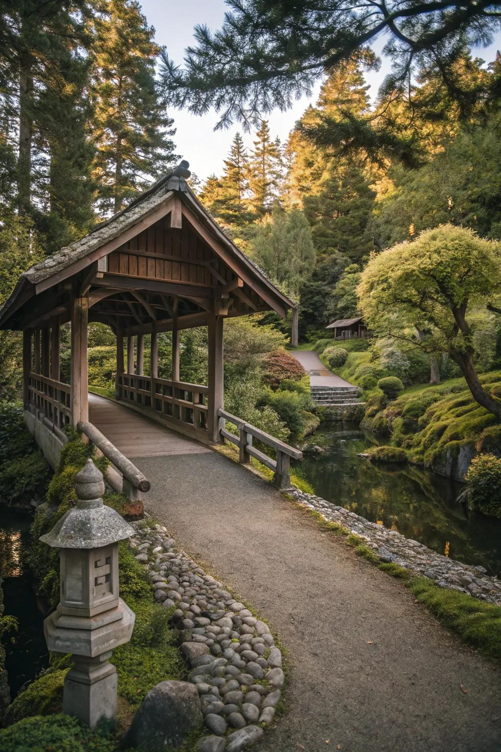 Covered bridges offer shelter and a touch of mystery.