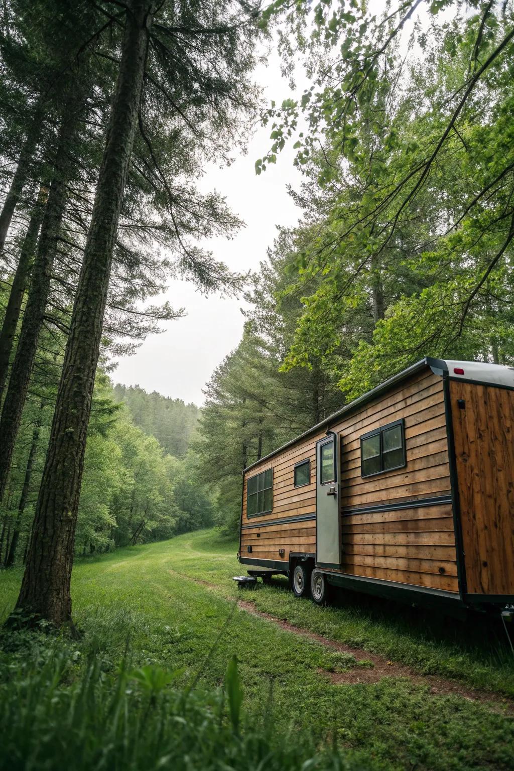 A trailer with log cabin charm