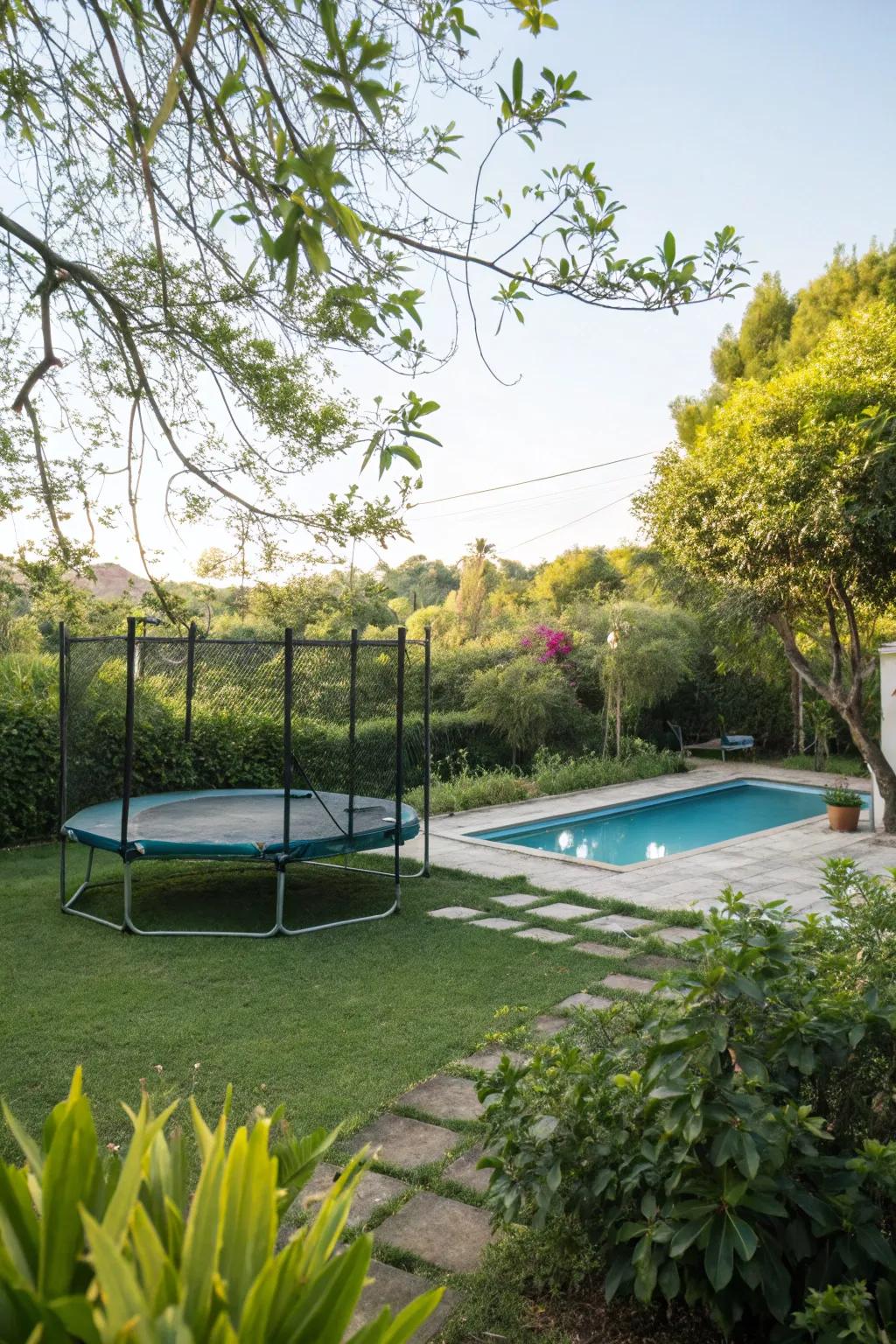 Combine water fun with trampoline thrills.