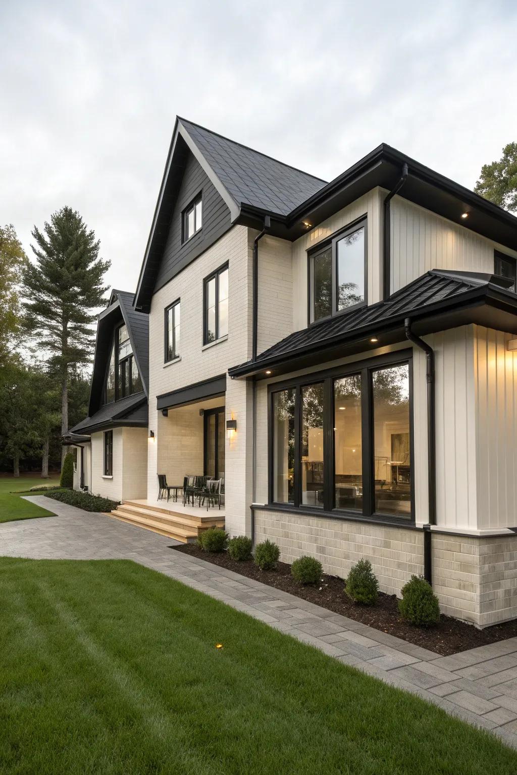 Black accents add a dramatic contrast to any home.
