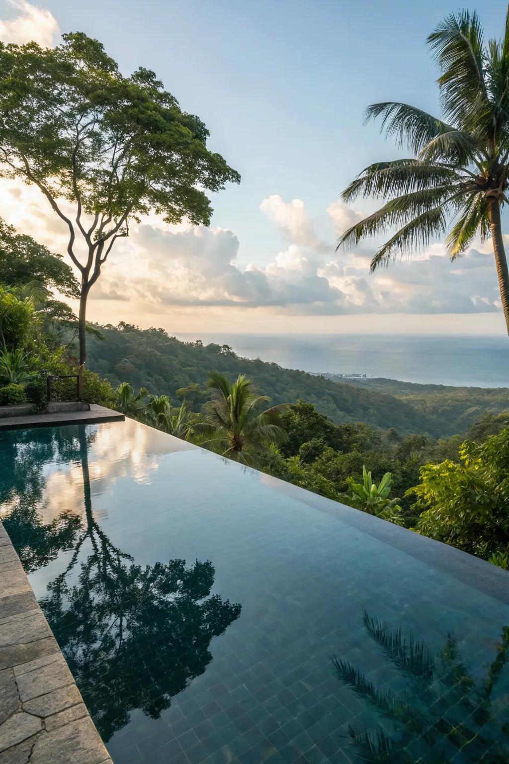 A stunning infinity pool blending with the tropical horizon.