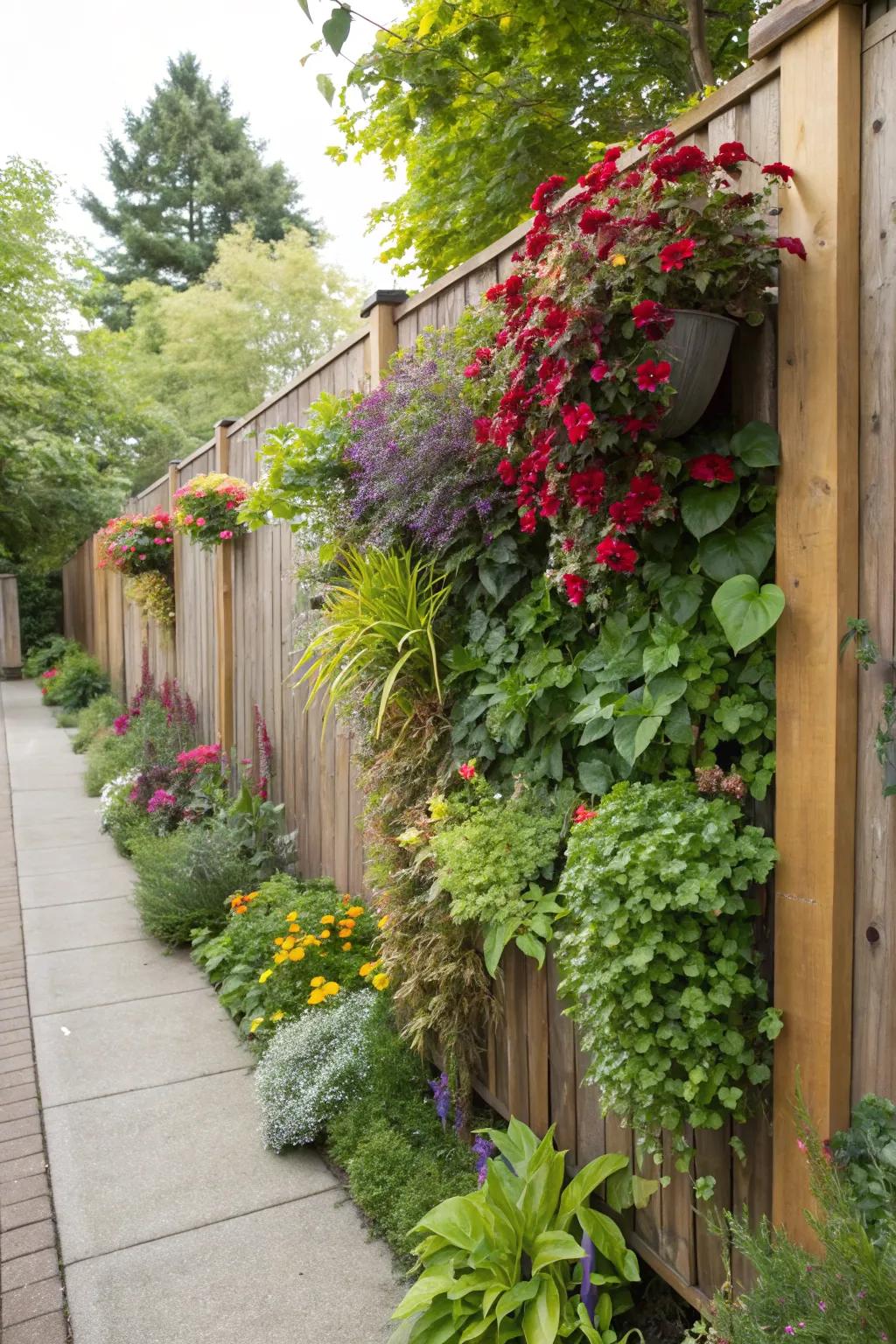Vertical gardens bring color and life to vertical spaces.