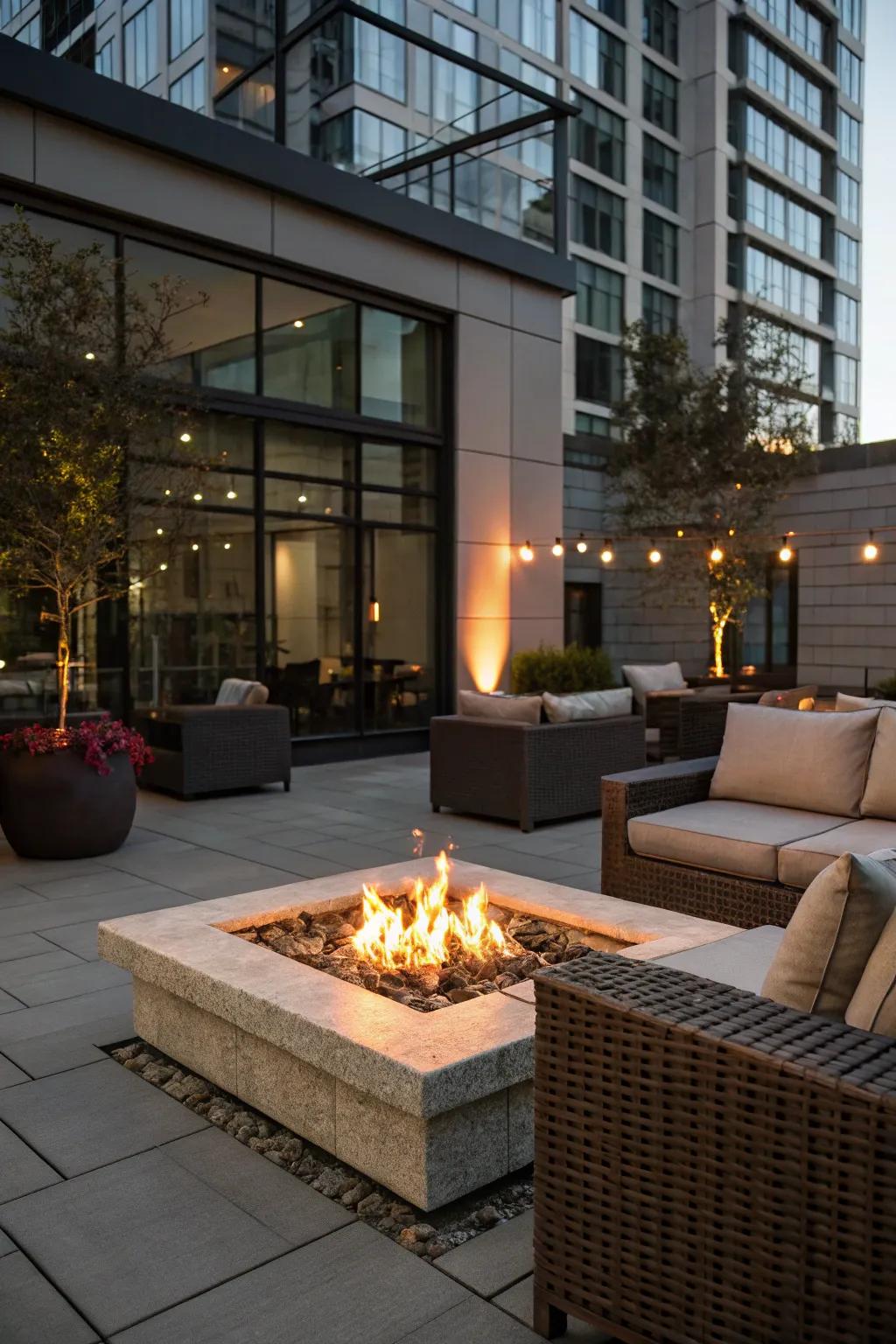 Gather around a warm and inviting fire pit.