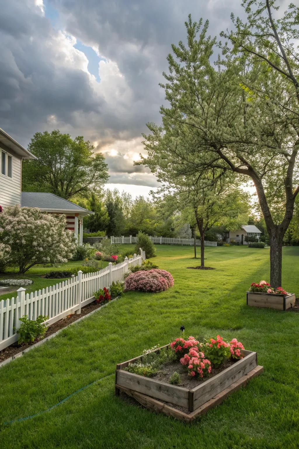 A well-maintained green lawn ideal for family activities.
