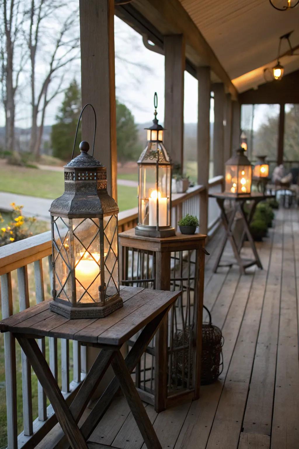 Lanterns create a cozy and inviting atmosphere.