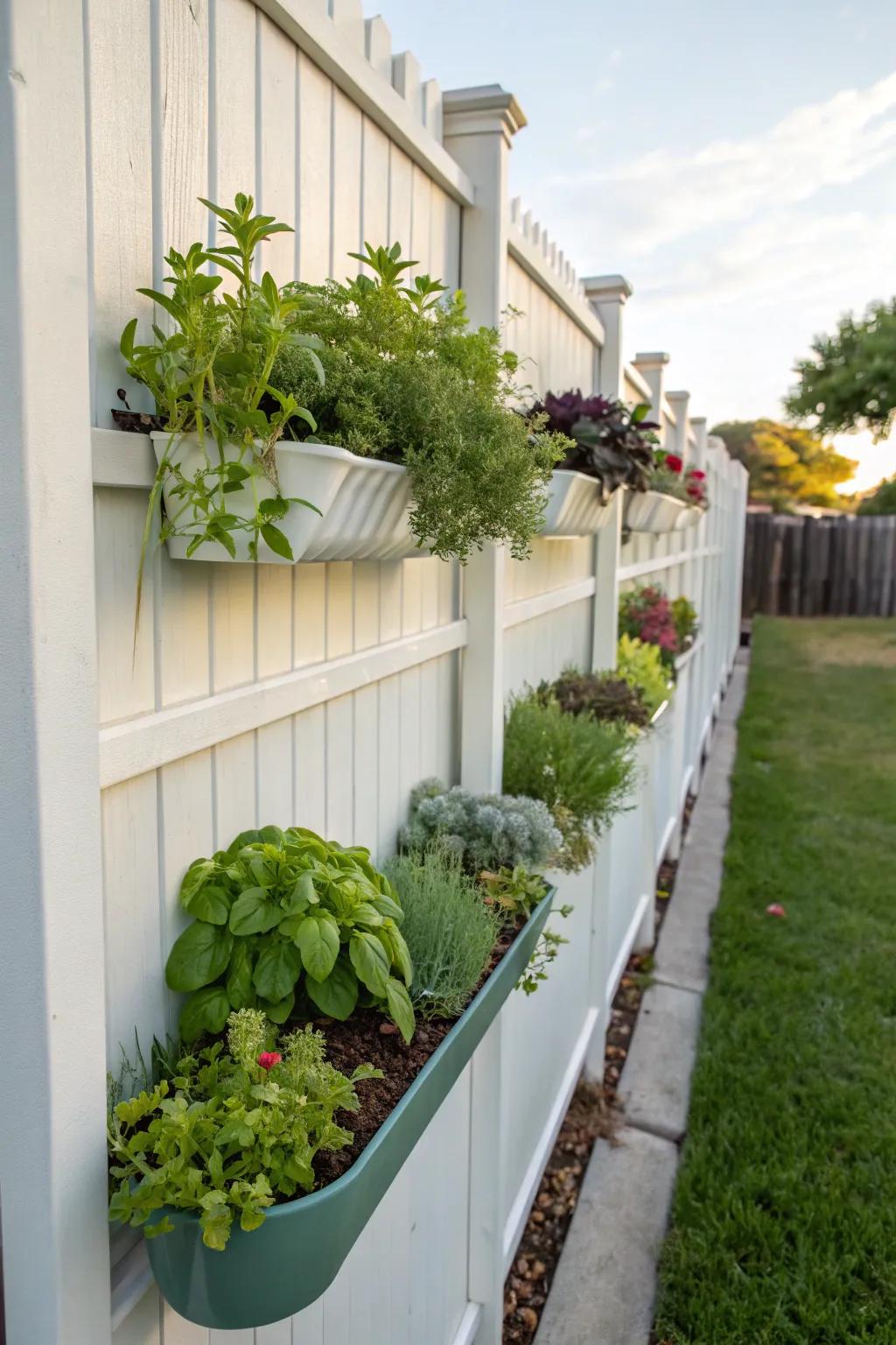 Add greenery to your fence with garden pockets.