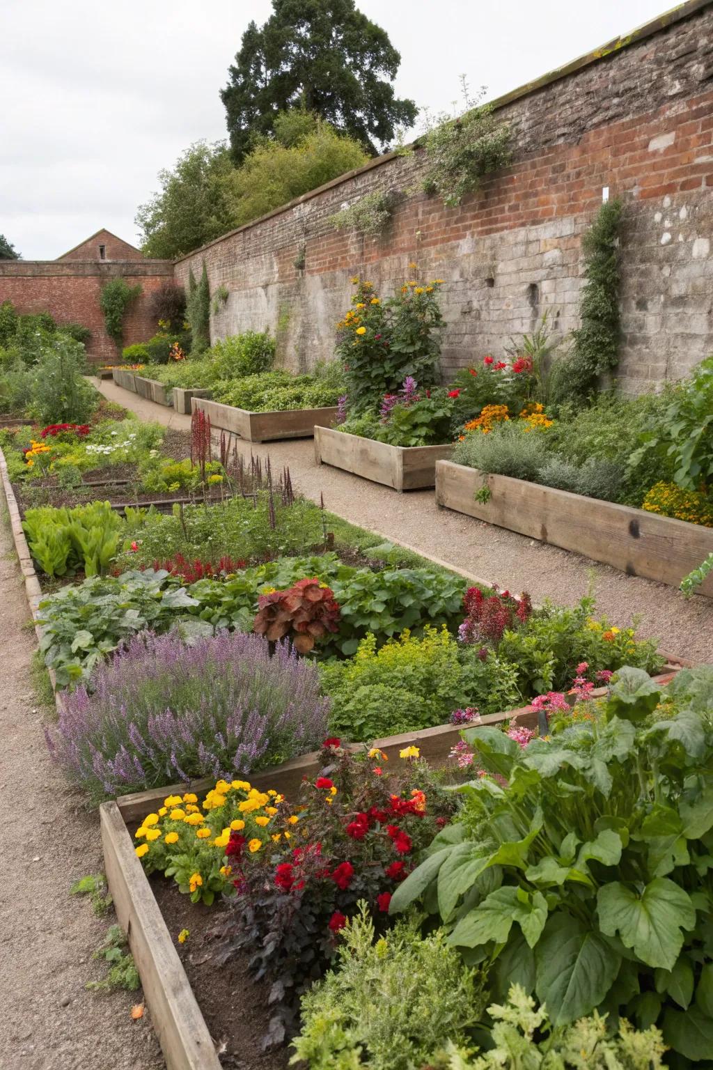 Raised beds bringing layers to the garden.