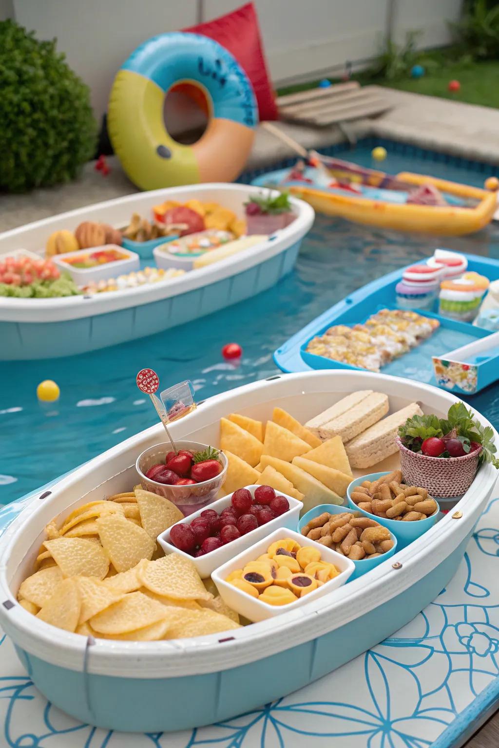 Floating snack boats make snack time an adventurous delight.