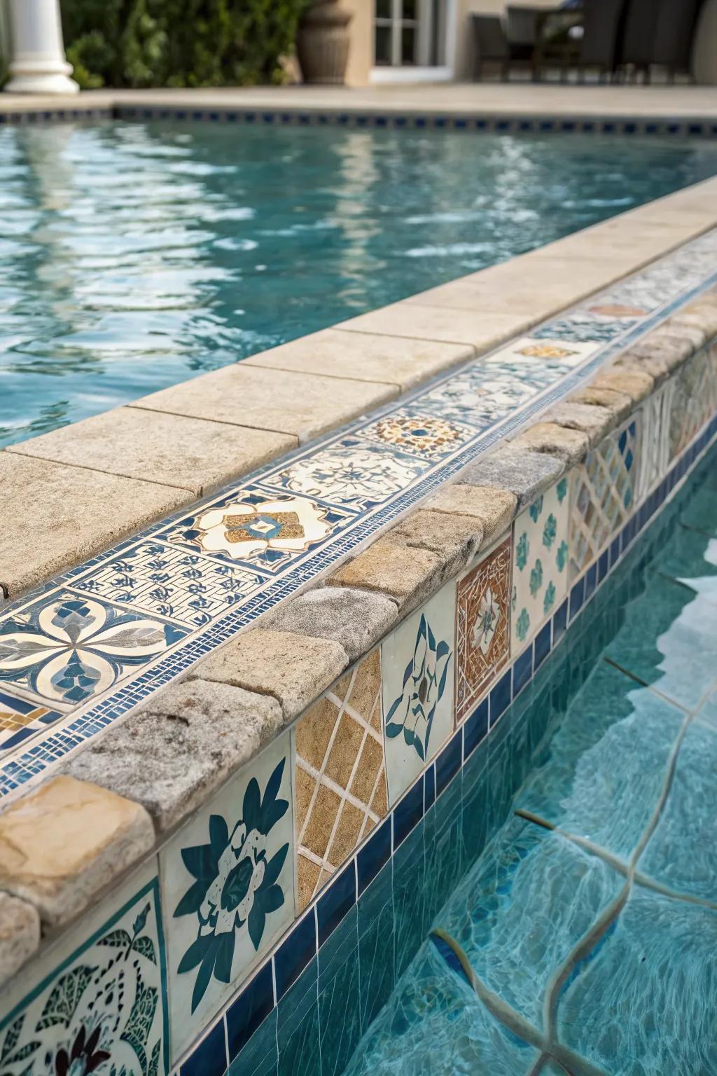 A mix of textures adds depth and interest to pool designs.