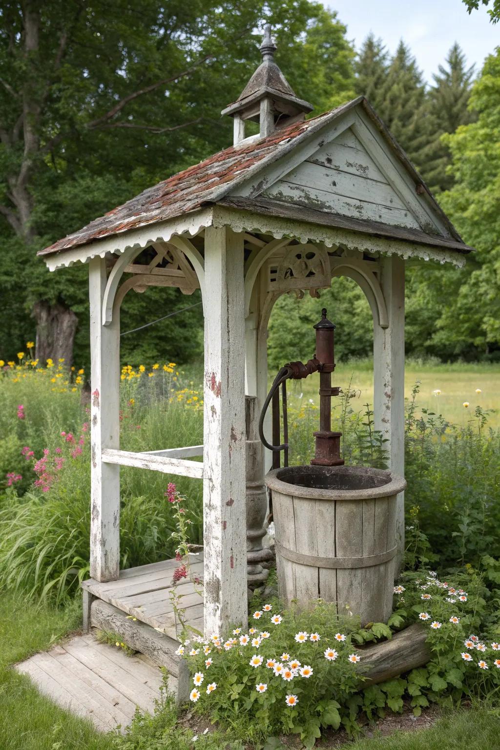 Vintage charm: a well house that echoes the past.