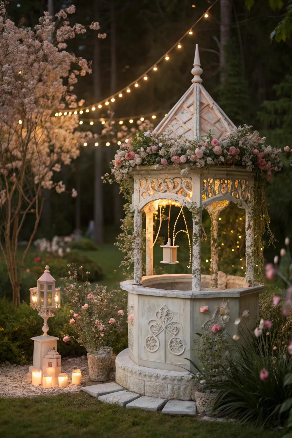 Fairy-inspired wells add a touch of enchantment to gardens.