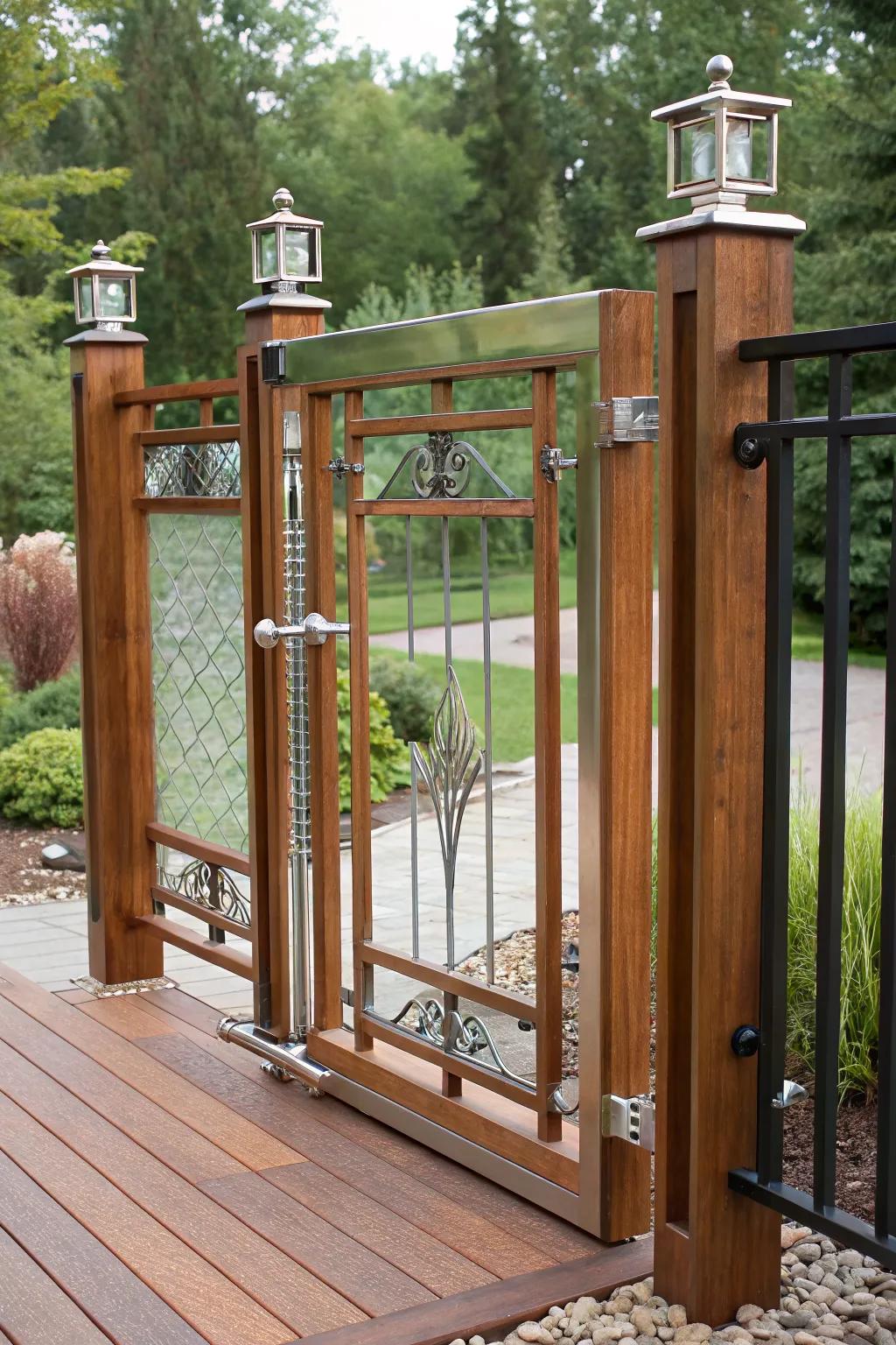 A mixed material gate that makes a bold design statement.