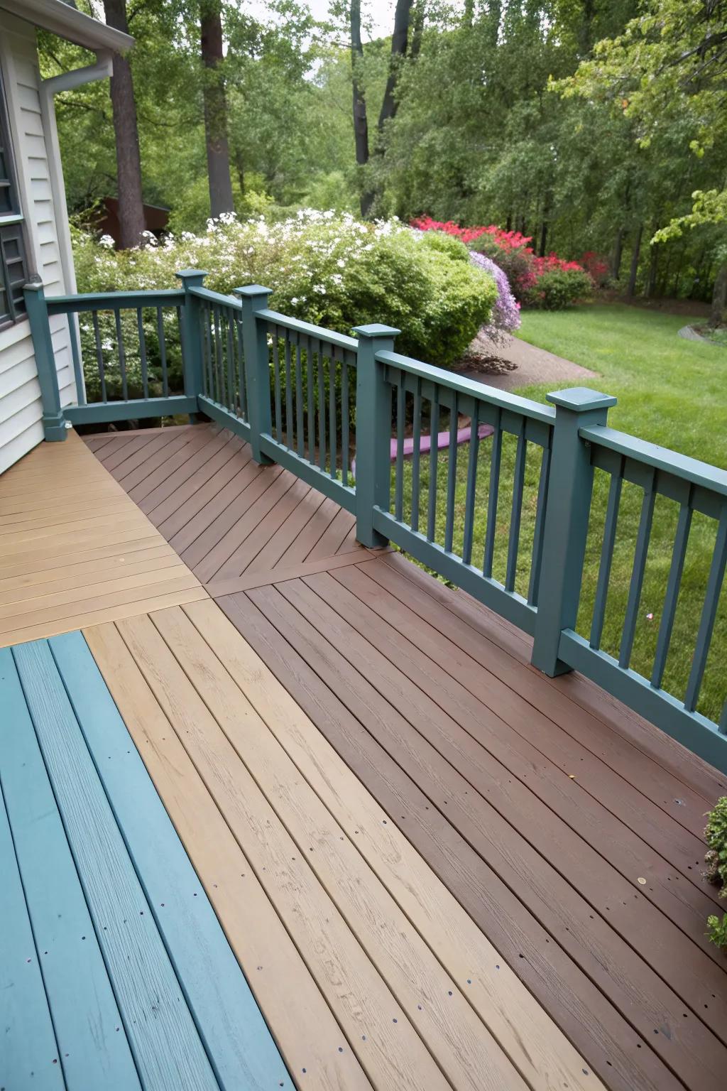 A two-toned deck that adds dimension and style.