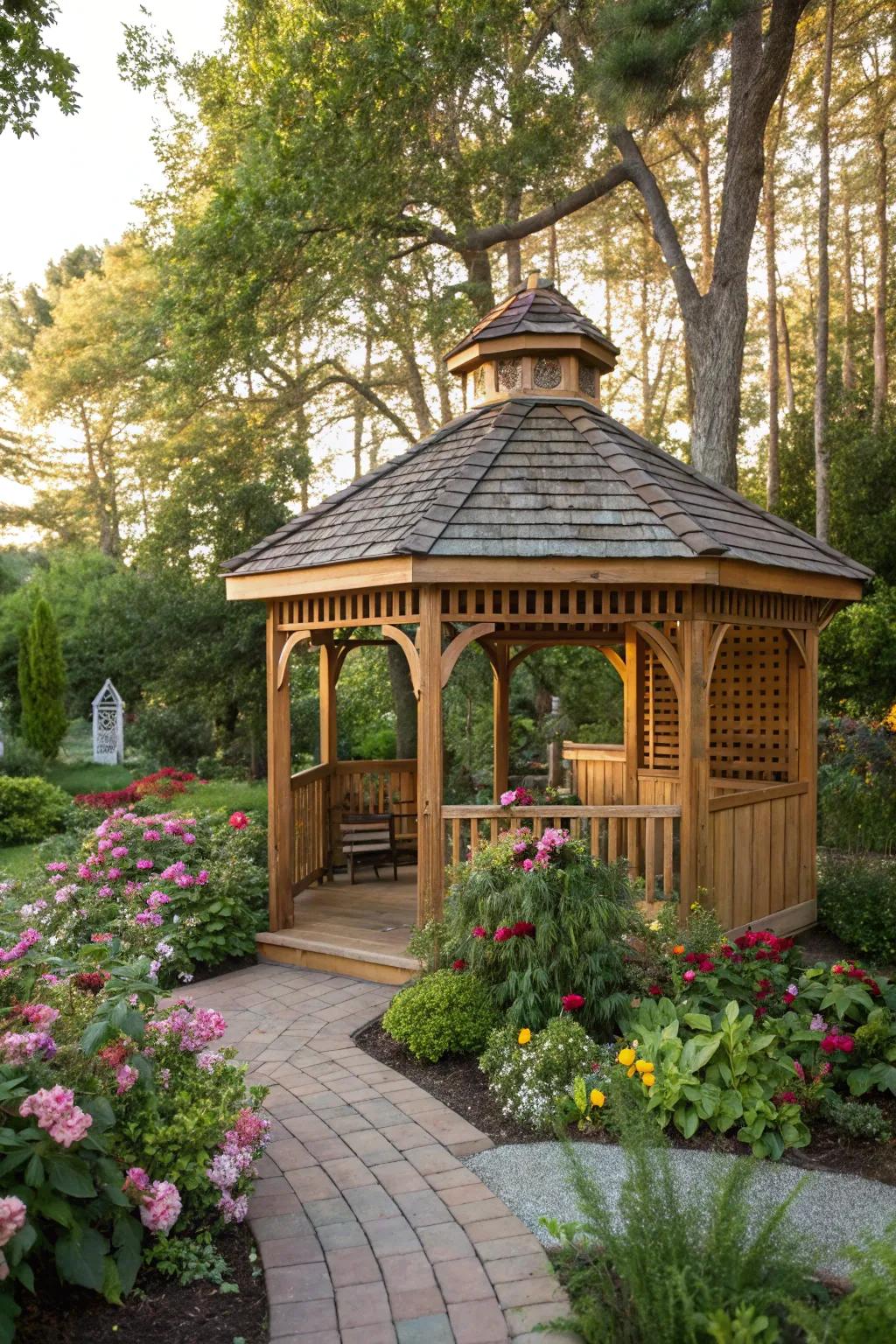 Wood shingles add rustic charm.
