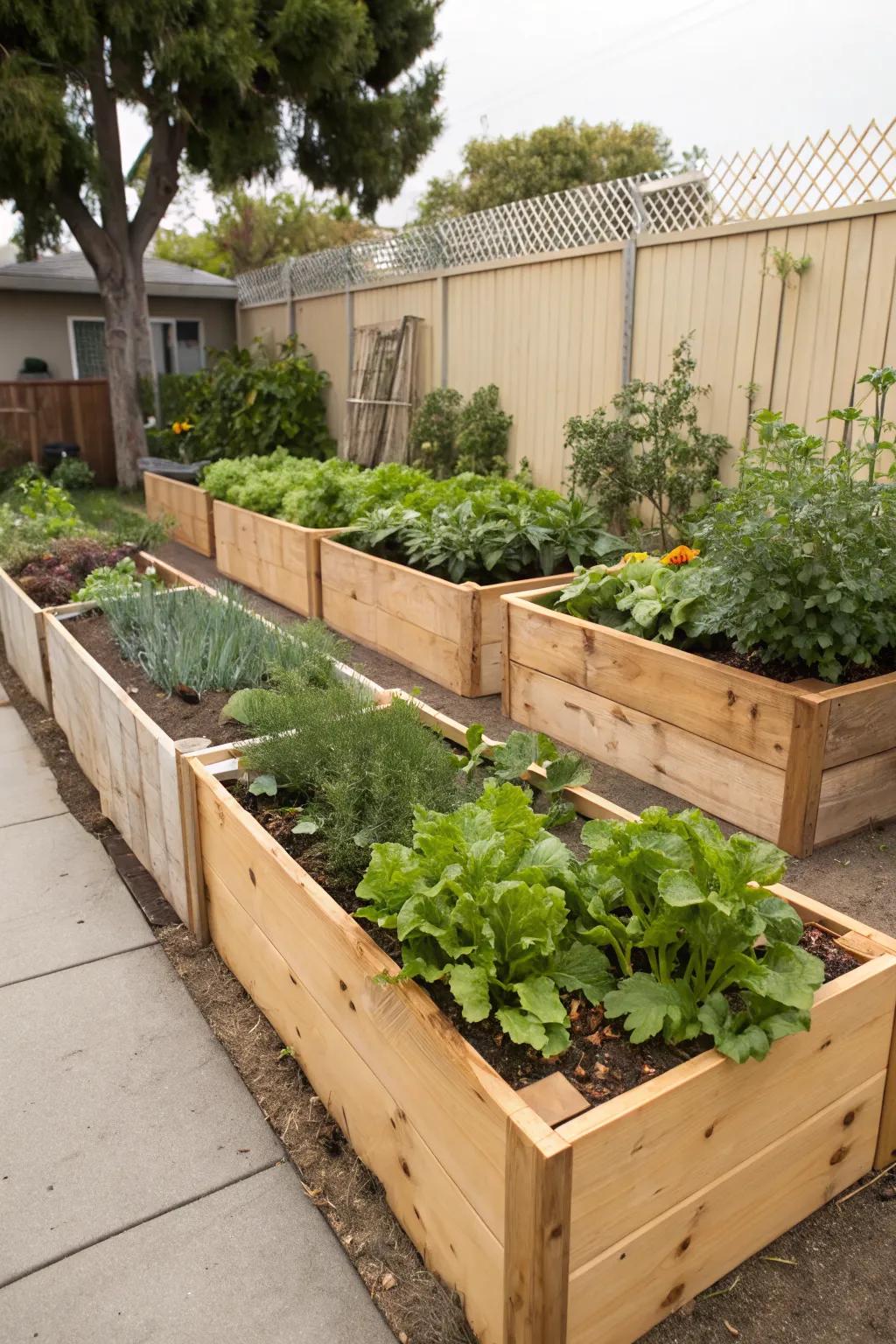 Raised planters define spaces and enhance your garden's utility.