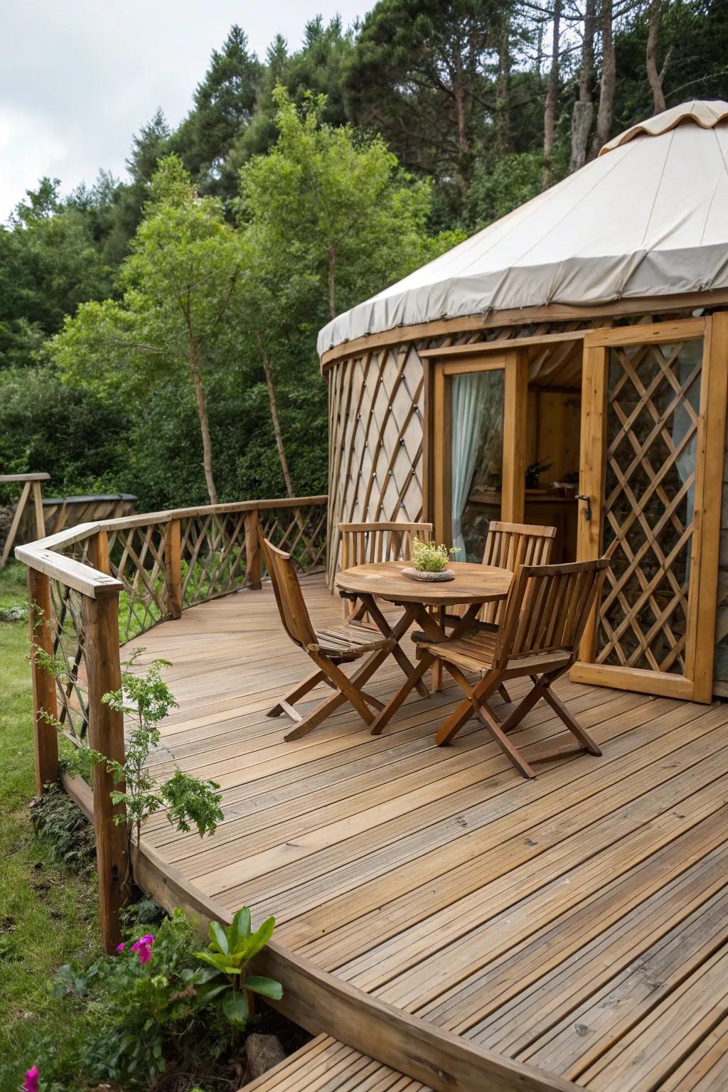 Natural materials add warmth and charm to any deck.