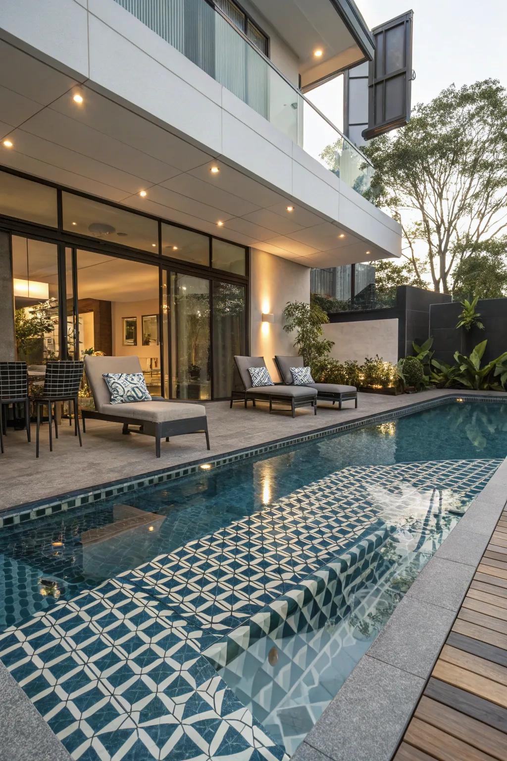 Elevate your pool's style with a tiled deck.