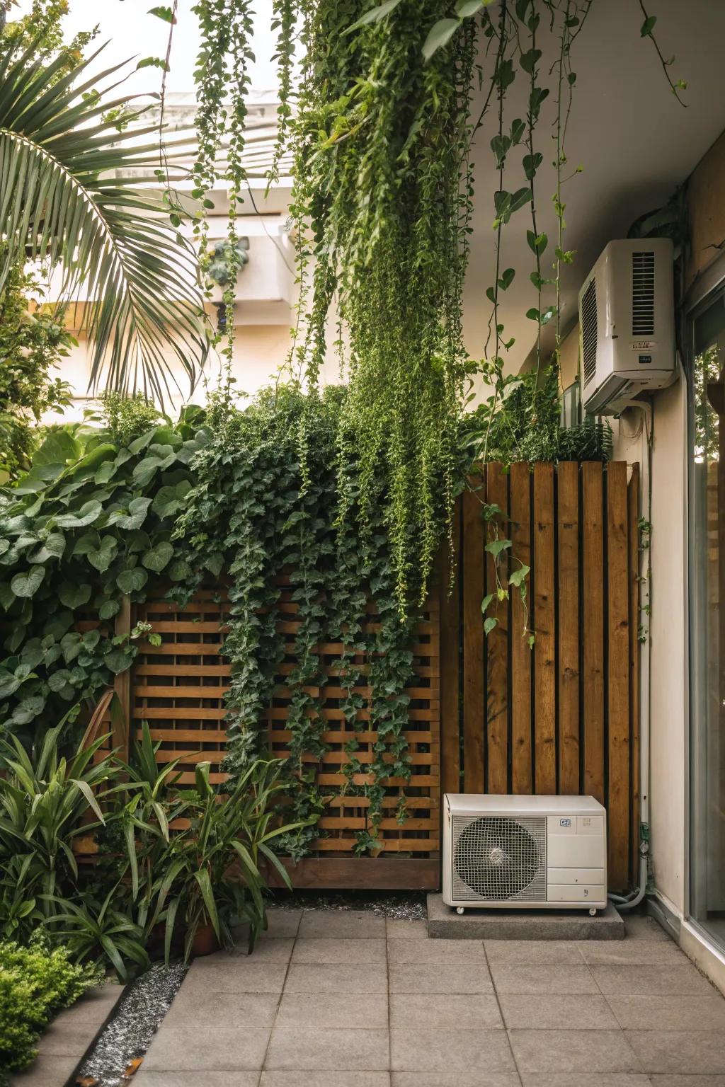 A vertical garden fence adds greenery without taking up space.
