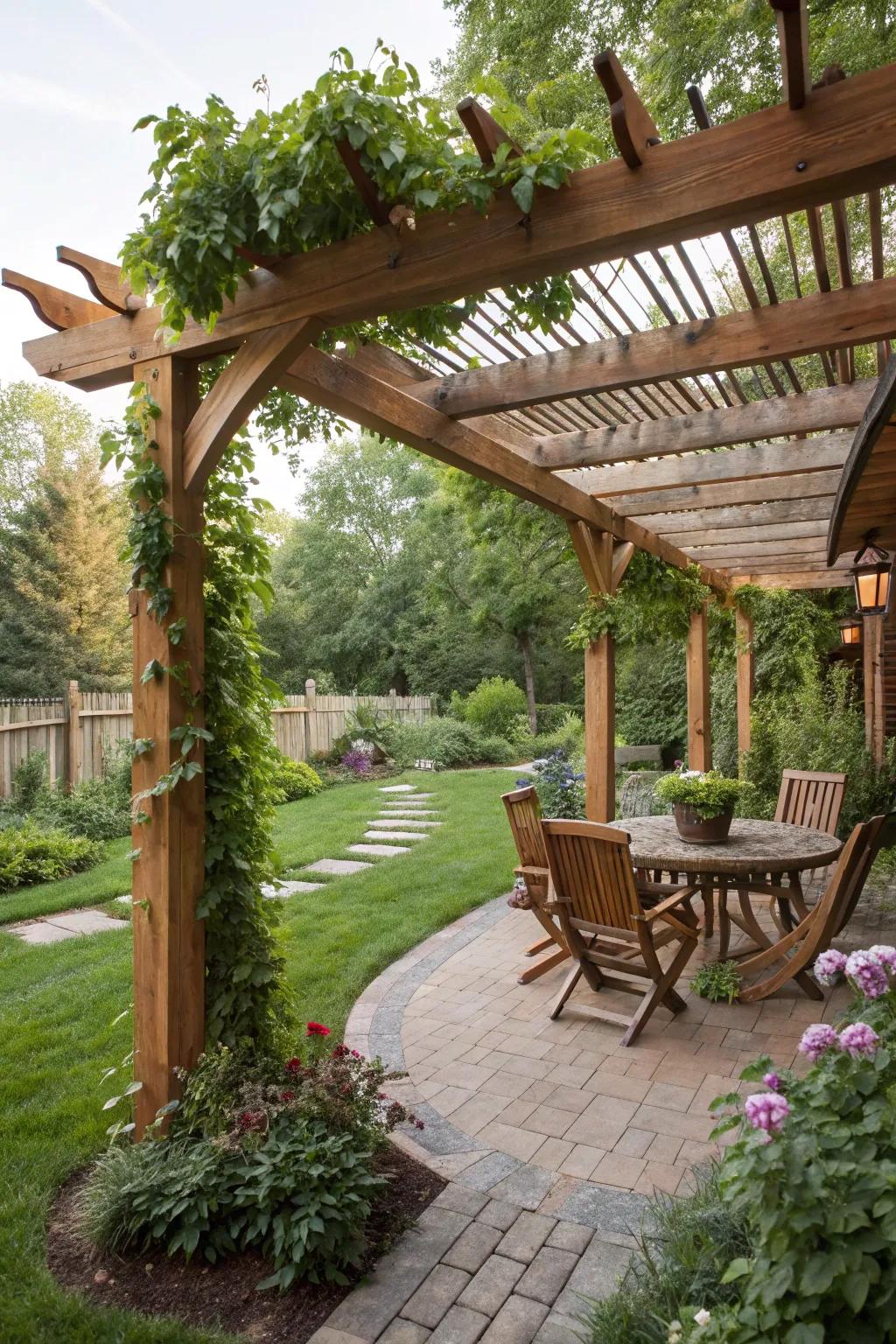 Wooden structures add both functionality and charm.