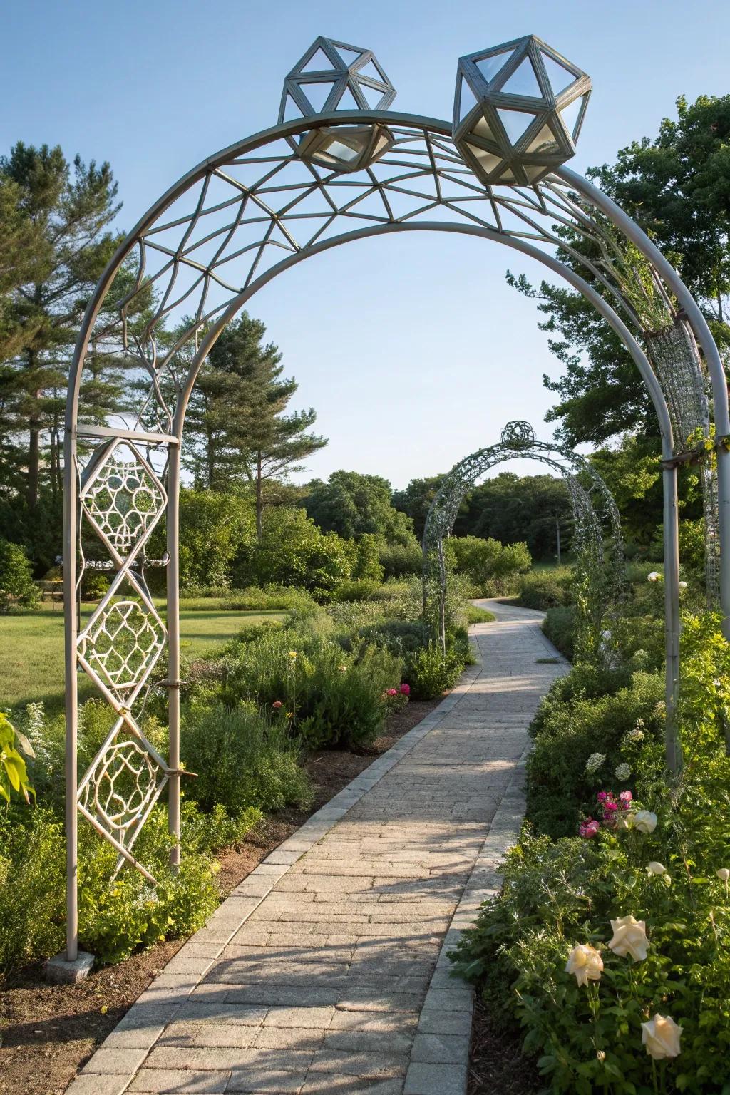 Geometric shapes add a modern flair to your arbor.