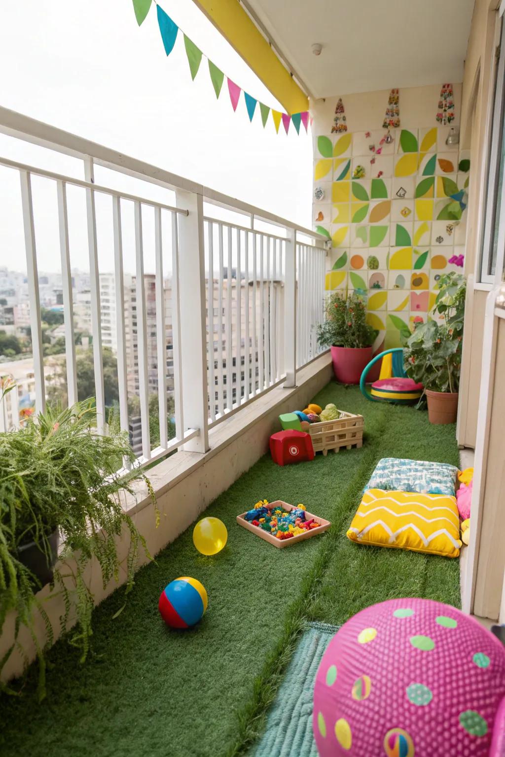Create a safe and fun play area for kids with artificial grass.