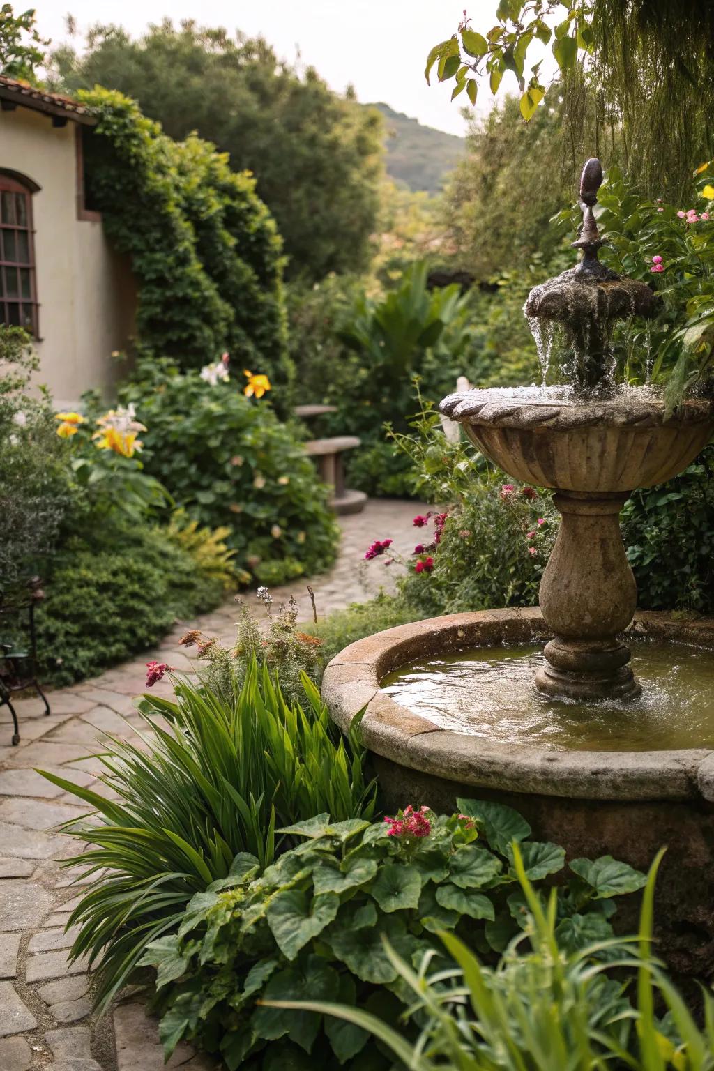 A water feature for a tranquil garden.
