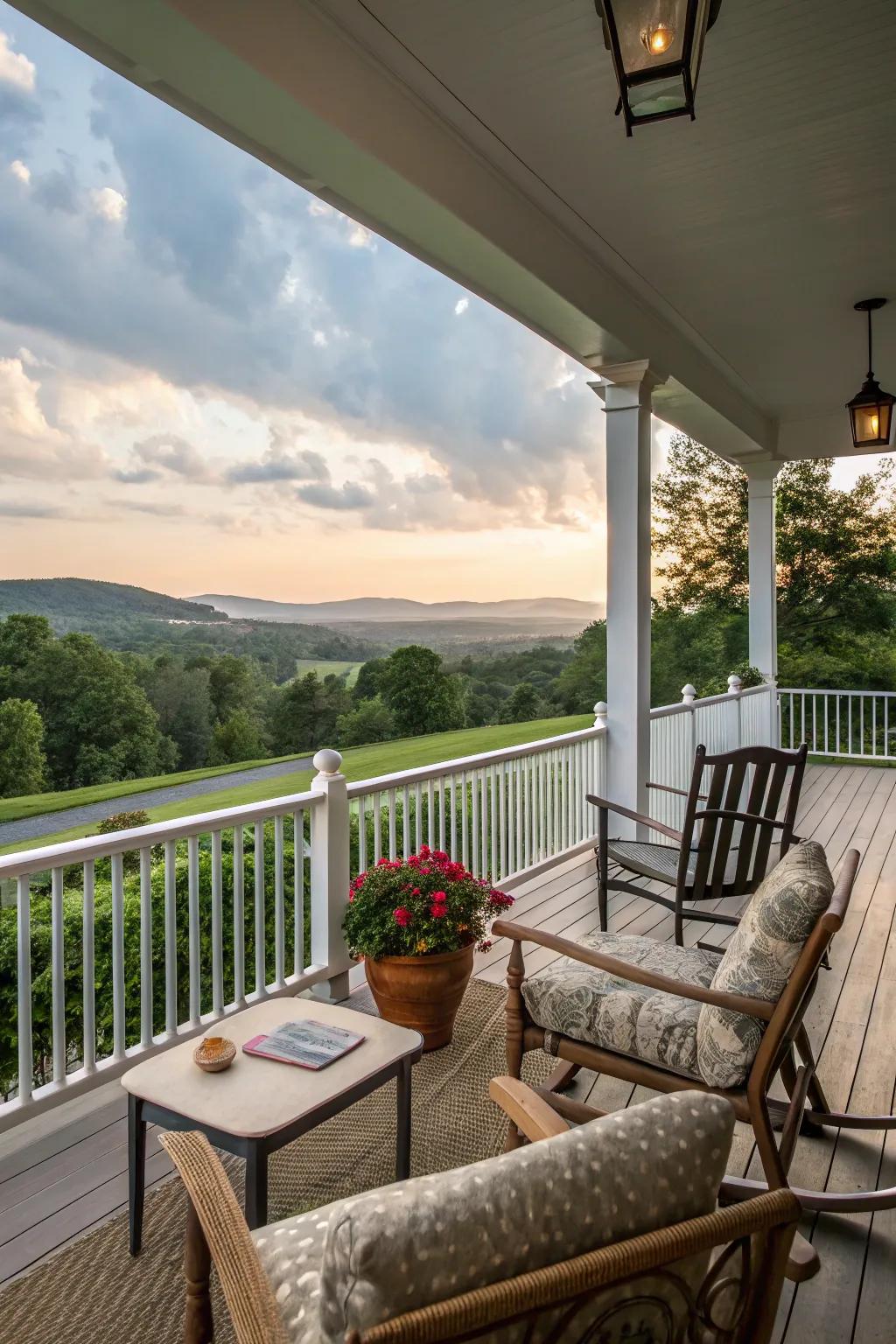 Maximize your enjoyment by orienting seating to face the view.