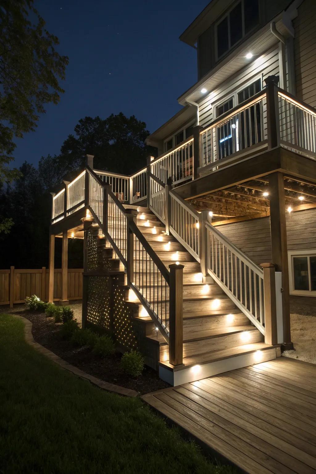 Illuminate your deck with ambient LED lighting.