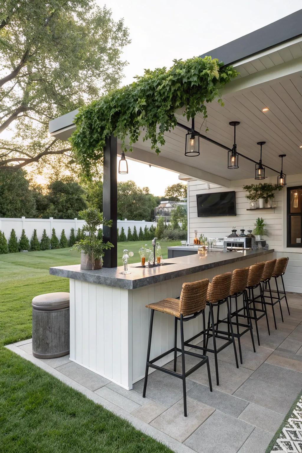 Create a social hub with a backyard bar.