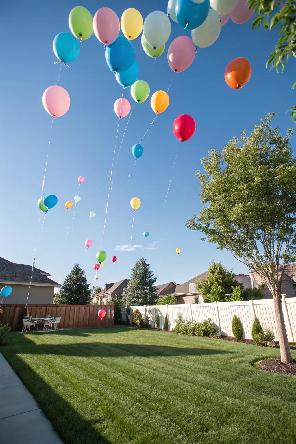 Balloons add a fun, festive vibe to your BBQ party.
