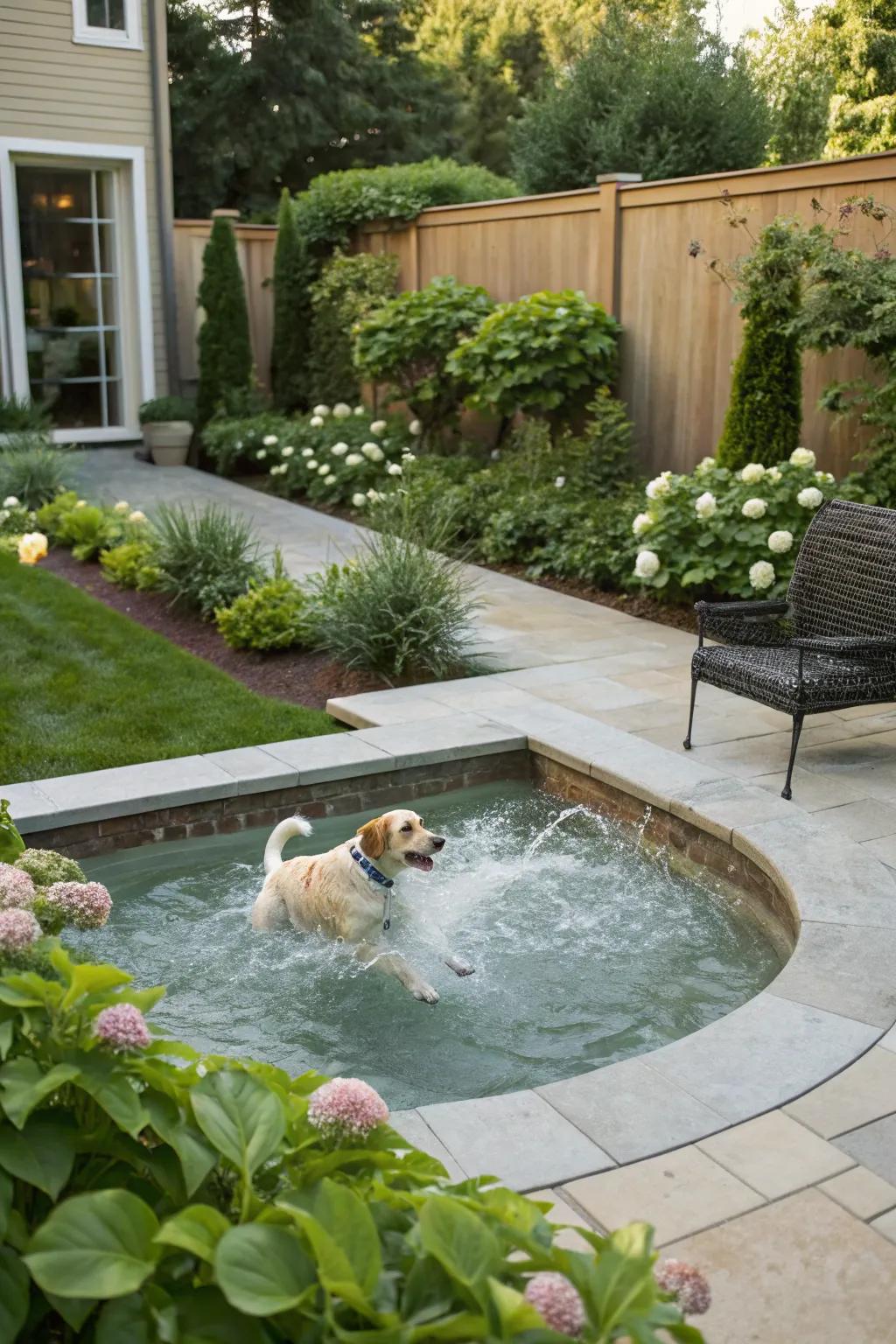 A water feature adds fun and beauty to your backyard.