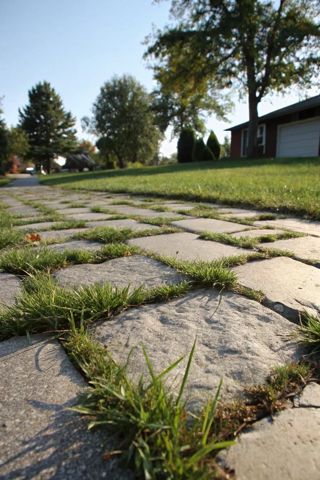 Paver and grass combinations create a striking modern look.
