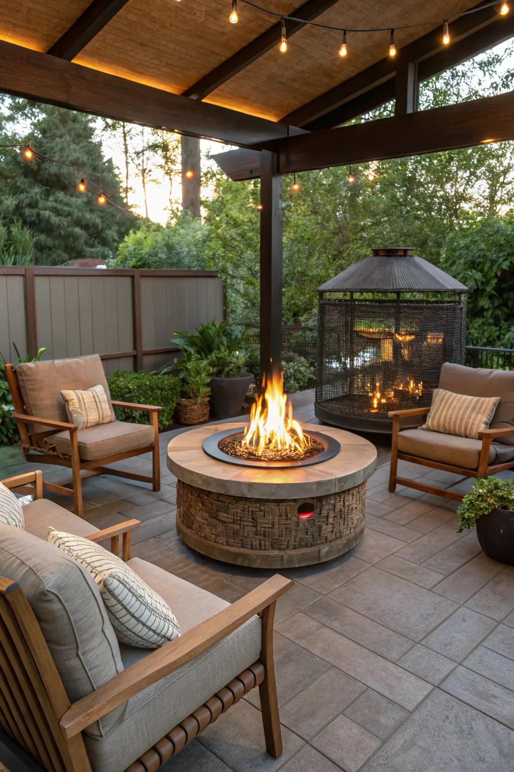 Gather 'round the fire pit for intimate evenings.
