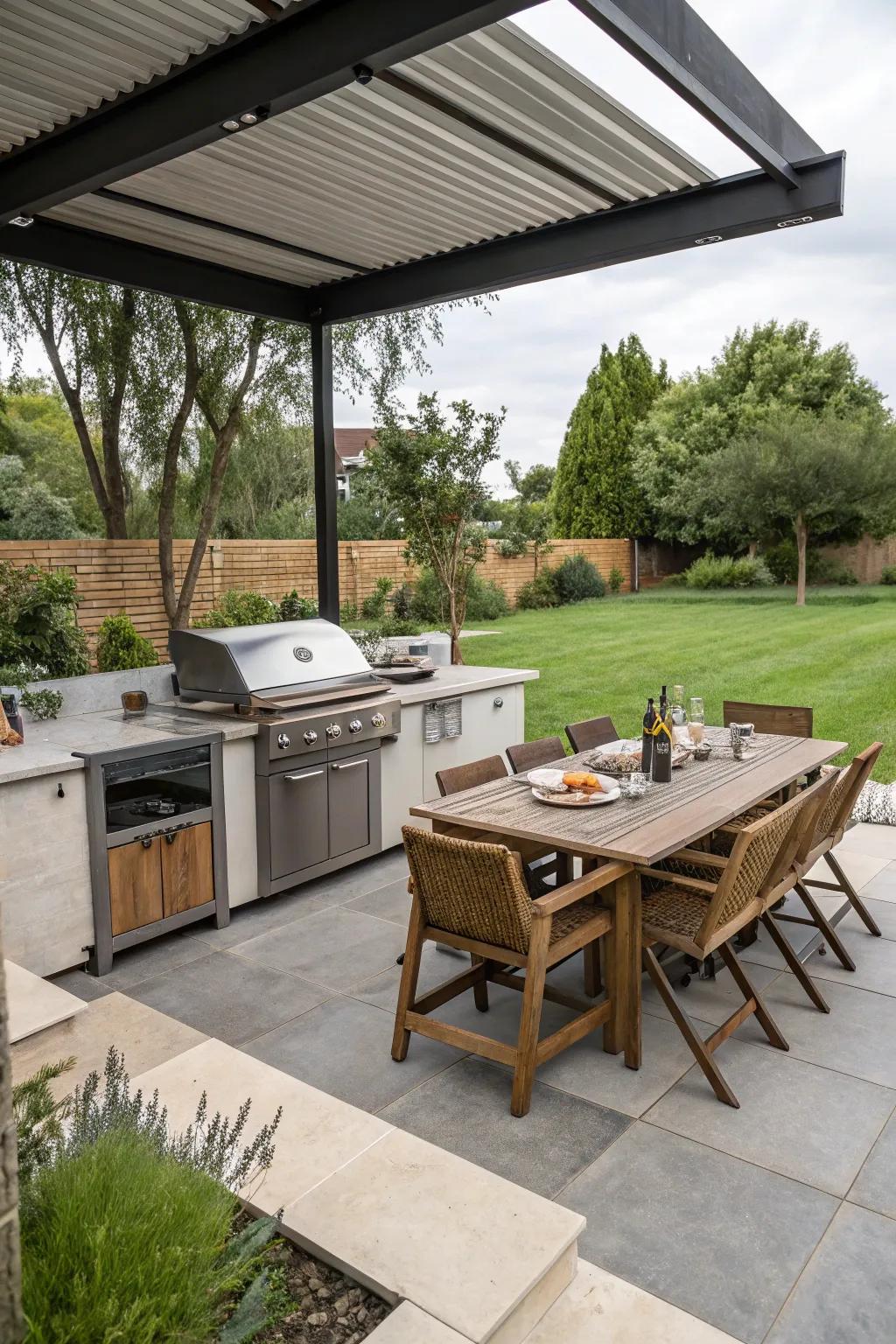Cook and dine under the stars with a well-equipped outdoor kitchen.