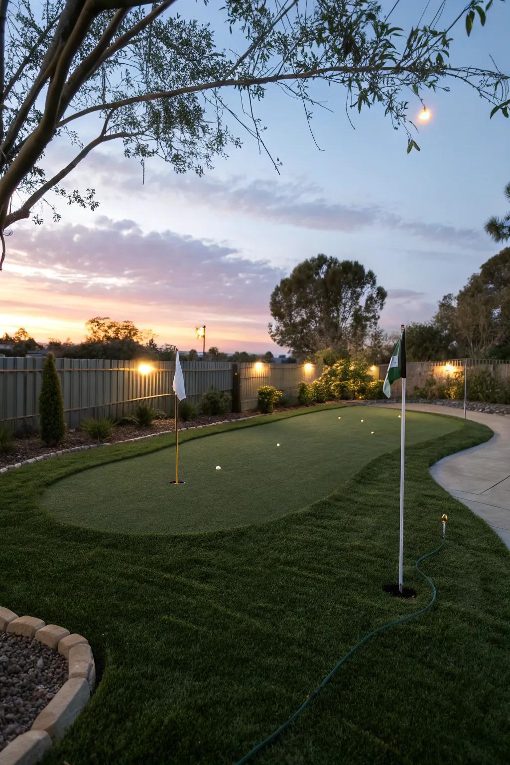 Play into the night with strategically placed lighting.