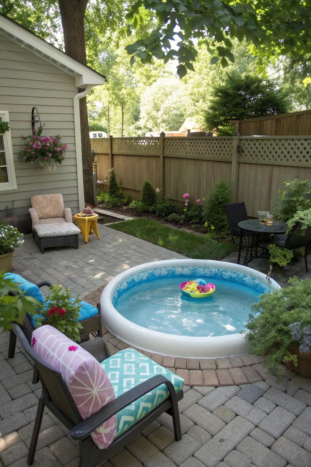 Relax in a cozy nook by the poolside.